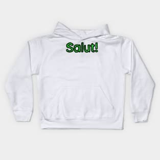 Hello in French - (Green) Kids Hoodie